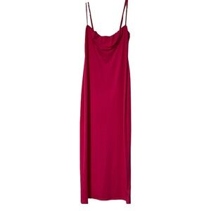 Vibrant Pink fitted silhouette slip maxi Dress by MICAS